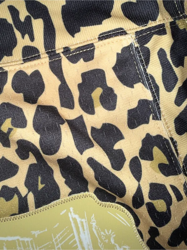 WWE Mitchell & Ness WrestleMania Vegas Leopard Print Jersey - Tan & Black - Image 10