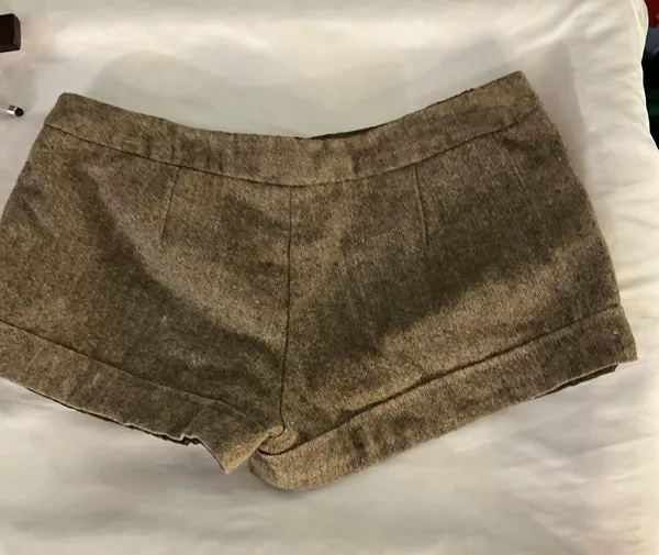 Vintage Women’s Brown Tweed Lined Shorts Spring No Size/Care Tag - Image 5