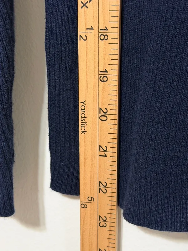 Ralph Lauren Navy Sweater Women’s Size Medium Turtleneck Cotton Luxury Old Money - Image 8