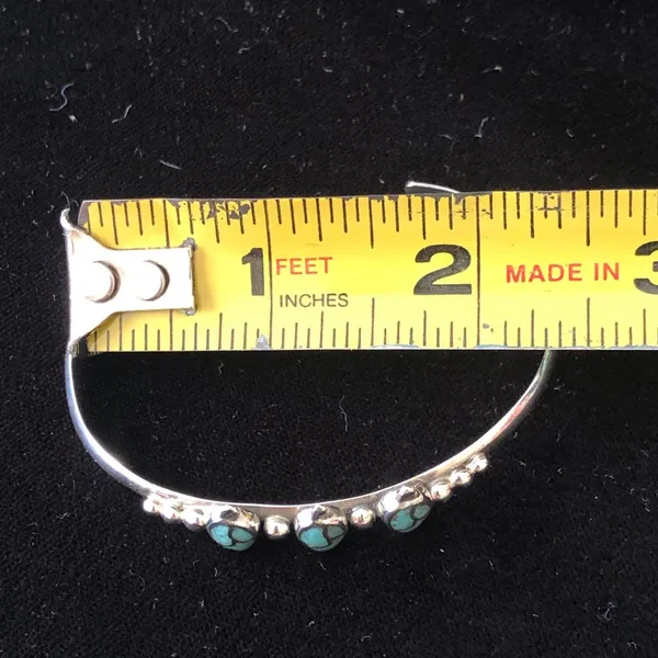 Handmade Native American Turquoise Cuff Bracelet 925 Silver Jewelry - Image 6