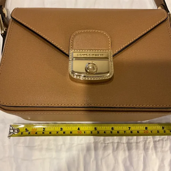 Longchamp Le Pliage Heritage Leather Crossbody Bag Brown Tan Handbag - NEW - Image 3