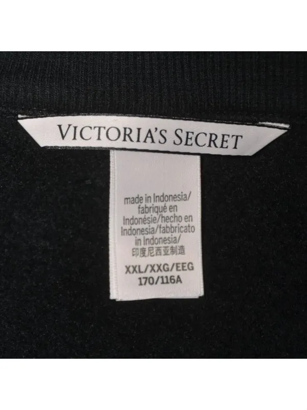 Victoria's Secret Womens XXL Black Quarter Zip Fleece Pullover Sweatshirt 2XL - Image 10