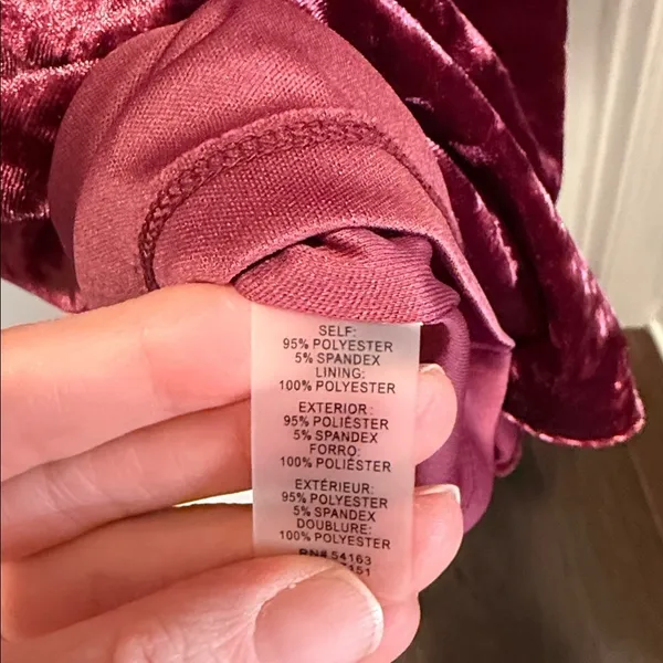 Guess‎ Burgundy Velvet Mini Dress Size 4 NWOT Whimsigoth Party Cocktail Glam - Image 10