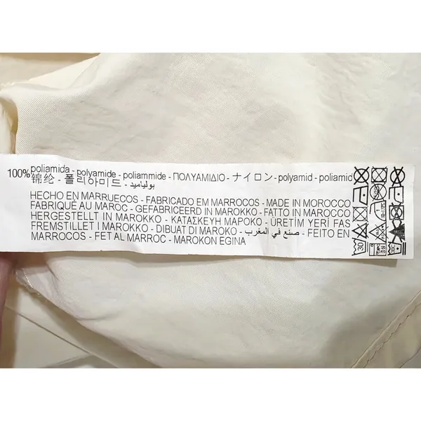Zara Asymmetric Nylon Midi Dress Ecru White Size Small - Image 10