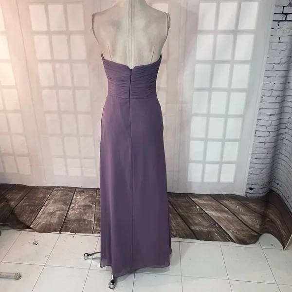Bill Levkoff Purple Strapless Sweetheart Neck Pleated Bridesmaid Dress Size 6 - Image 5