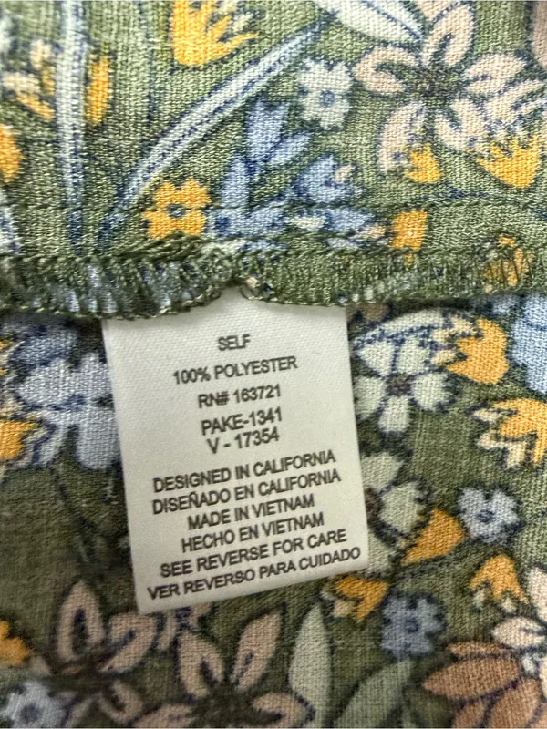 BeBop Olive Floral Short Sleeve Dress with Blue & Yellow Blooms - Image 7