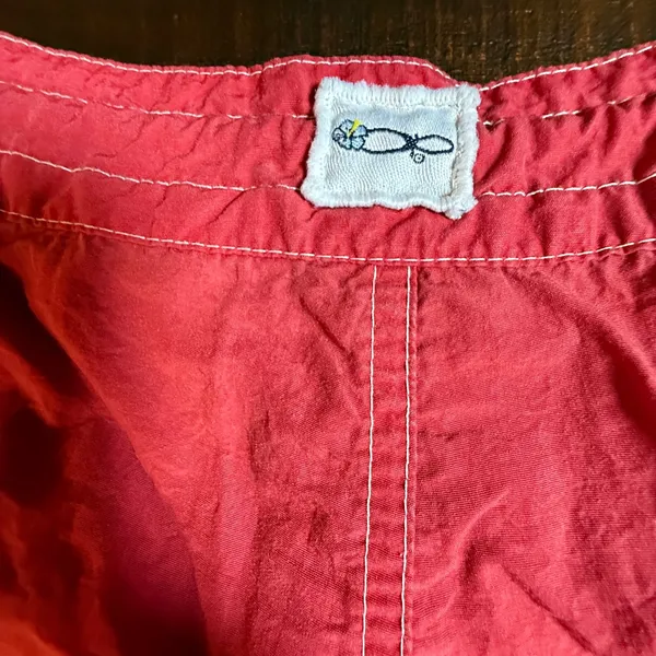 Ocean Pacific‎ OP Red Nylon Board Shorts Vintage Cargo Pocket 9 Surf Coastal Y2K - Image 9