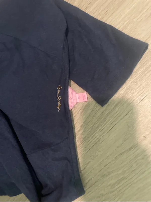 Lilly Pulitzer Navy V-Notch Pullover Top - Image 3