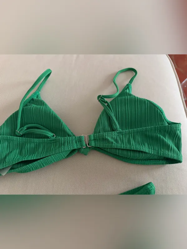 SHEIN Green Ribbed Knot-Front Bikini Set - Image 6