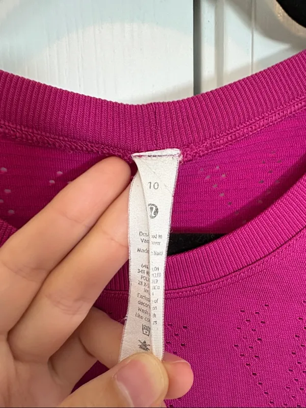 Lululemon Swiftly Breathe Long Sleeve Fletching Lines Ripened Raspberry Size 10 - Image 5