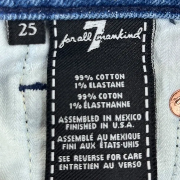 7 For All Mankind Skinny‎ Jeans Womens 25 The High Waist Side Stripe Taped Leg - Image 4
