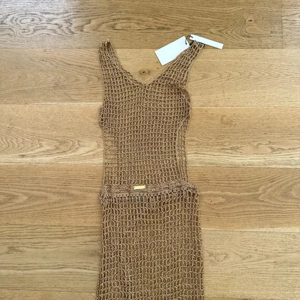 Lisa Maree - Make It Known Net Dress in Gold Metallic - Image 2