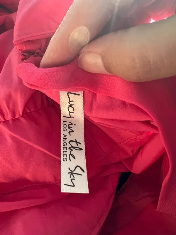 LUCY IN THE SKY Ysabel Chiffon Dress in Hot Pink Sz S Mini with back bow detail - Image 15