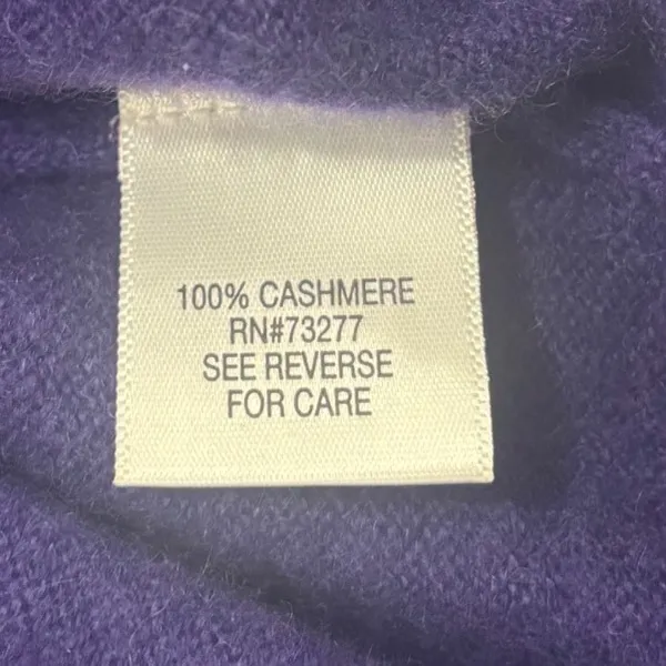 Apt 9 Womens Purple 100% Cashmere Scoop Neck Raglan Sleeve Sweater Size M - Image 4