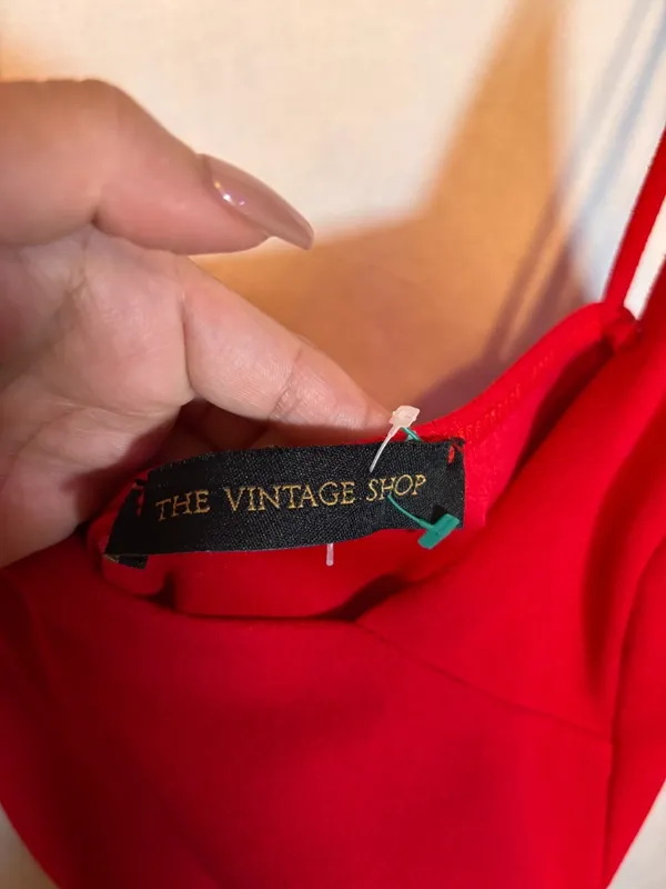 The Vintage Shop Red Cutout Mini Dress – Size S - Image 2