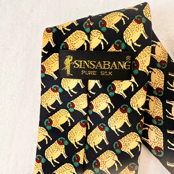 Sinsabang Tie Vintage Animal Print Sheep Geometric Multicolor Office Necktie Bow - Image 4