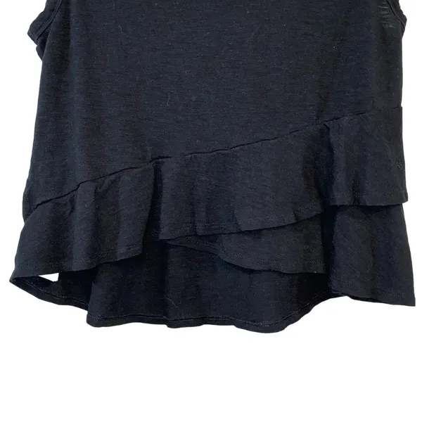 Gap Black Ruffle Hem Sleeveless Top Women’s‎ Large Layered Tank Blouse - Image 3