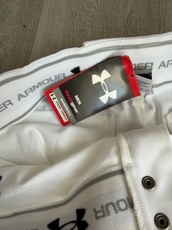 Under Armour Men’s Baseball Pants White HeatGear Athletic Performance - Image 6