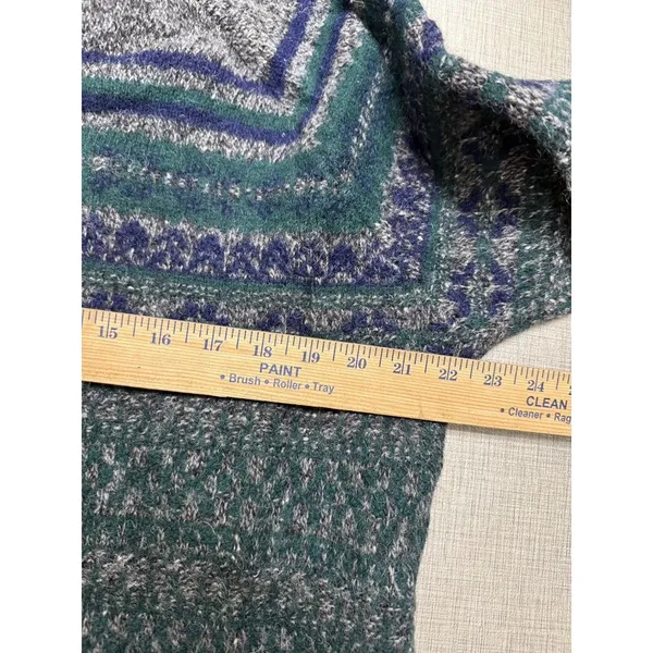 GAP 100% Wool Striped‎ Crewneck Sweater Xl Fair Isle Crop Mom Y2k - Image 4