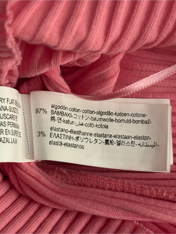 Zara Pink Ribbed One Shoulder & Scarf Knit Top Size M - Image 7