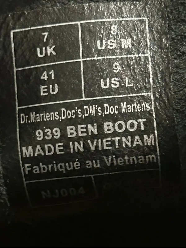 DR MARTENS 939 Ben black leather lace up boots shoes women’s 9 new - Image 3