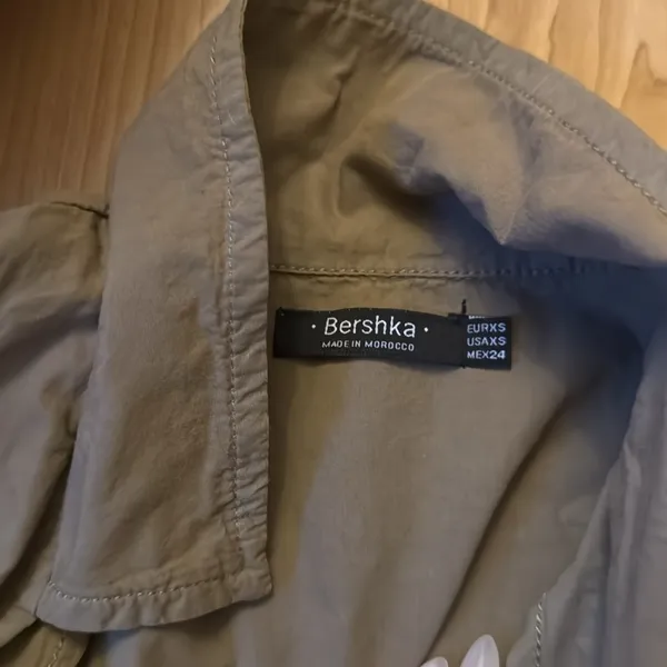 Bershka Khaki Jumpsuit with Belt - Image 2