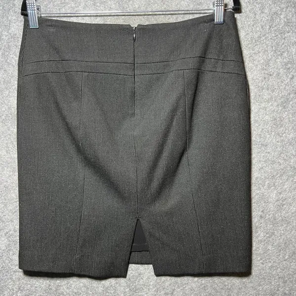 Express Womens Gray Pinstripe‎ Pencil Skirt Size 6 Career Office Stretch Lined - Image 6