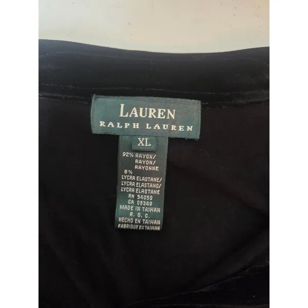 Lauren Ralph Lauren Women’s XL Black Long Sleeve V‑Neck Soft Pullover Top - Image 4