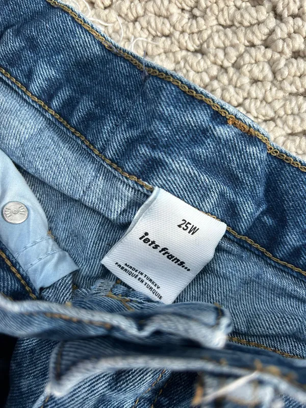 Urban Outfitters Iets Frans Pattern Wide Leg Blue Jeans - Image 5