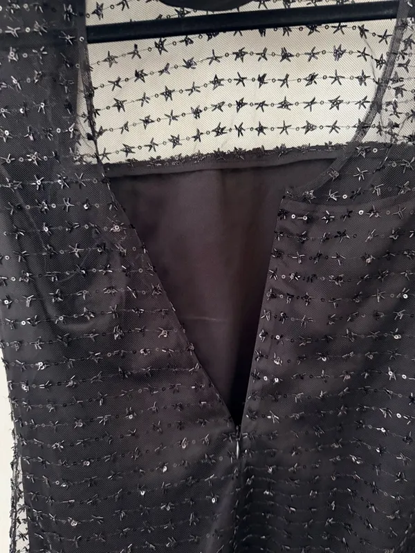 NWT STAUD Ilana Mini Dress in Stardust Onyx Black Sequin Stars Size Small - Image 9