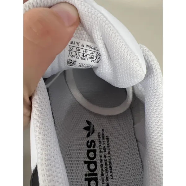 New Adidas WOMENS 11 Superstar White Black Leather Shell Toe Shoes FV3284 - Image 4