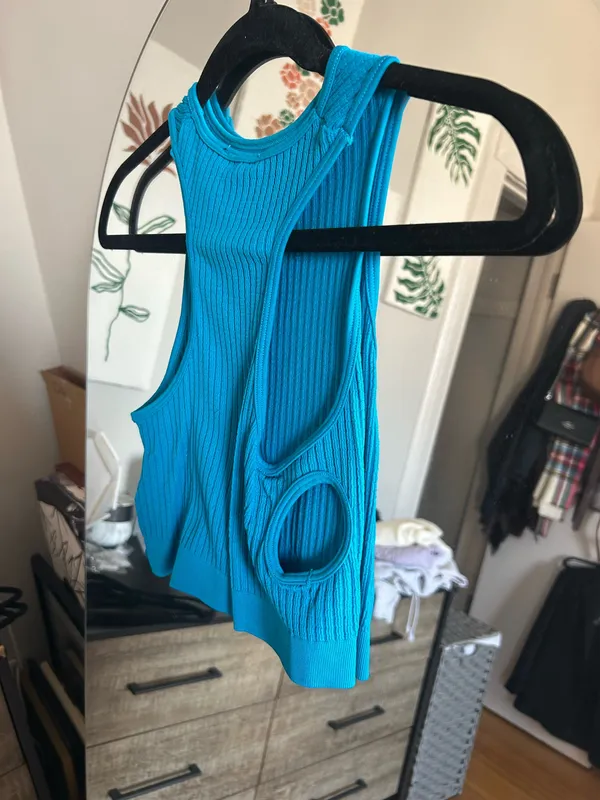 Blue Zara Cut-Out Top - Image 2