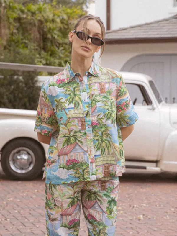 Duvin Vacation Daze Buttonup Tencel Small Spring‎ Summer Bahams Hawaii - Image 2