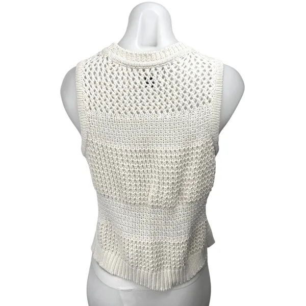 Universal Thread White Crochet Knit Sleeveless Pullover Crop Tank Top Cover Up S - Image 2