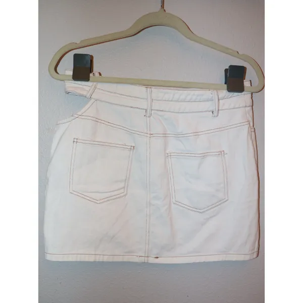Steve Madden White Denim Cutout Mini Skirt - Image 5