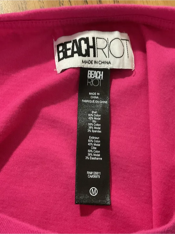 Beach Riot Pink Long Sleeve Crop Top Womens Size Medium - Image 5