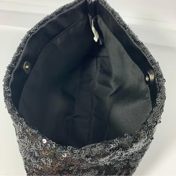 Victoria's Secret Clutch Handbag Sequence Black Snap Bag Make Up‎ Bag - Image 7