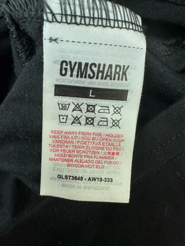 Gymshark Black Short Sleeve Athletic Tee Size Large - Image 5