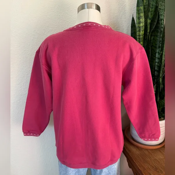 Vintage Graphic Sweatshirt deer‎ Cozy Cottagecore Outdoors Nature 90s Large - Image 4