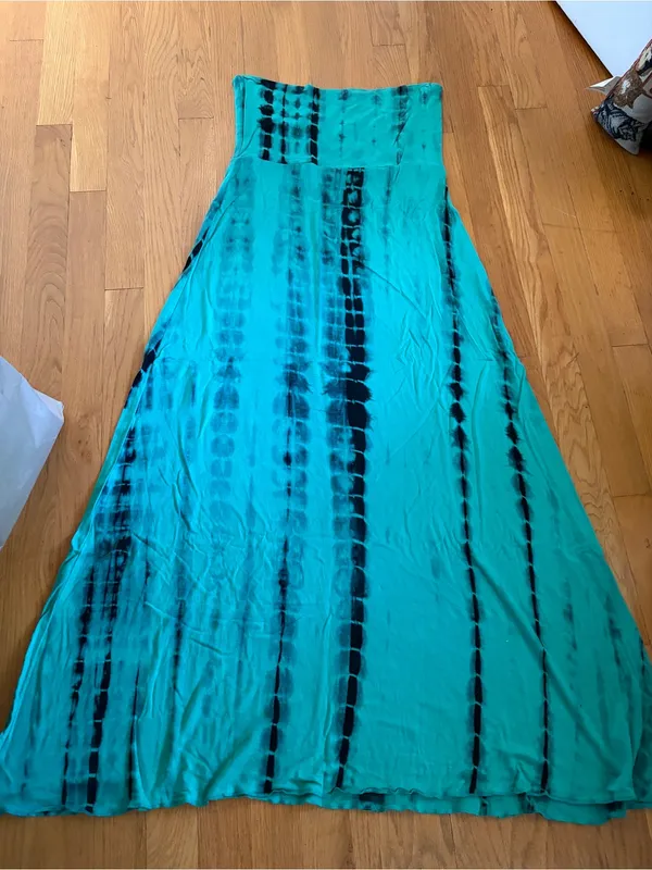 Club Z Collection Convertible Tie-Dye Skirt Dress Green Black Size L - Image 3