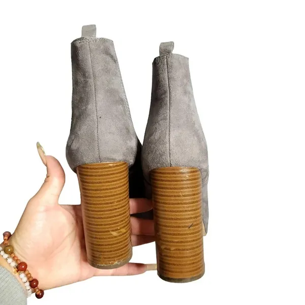 Charlotte Russe Gray Ankle Suede Platform‎ Boots - Image 2