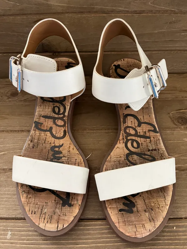 Sam Edelman Trixie Gold Heel Ivory Colored Sandals size 7 - Image 3