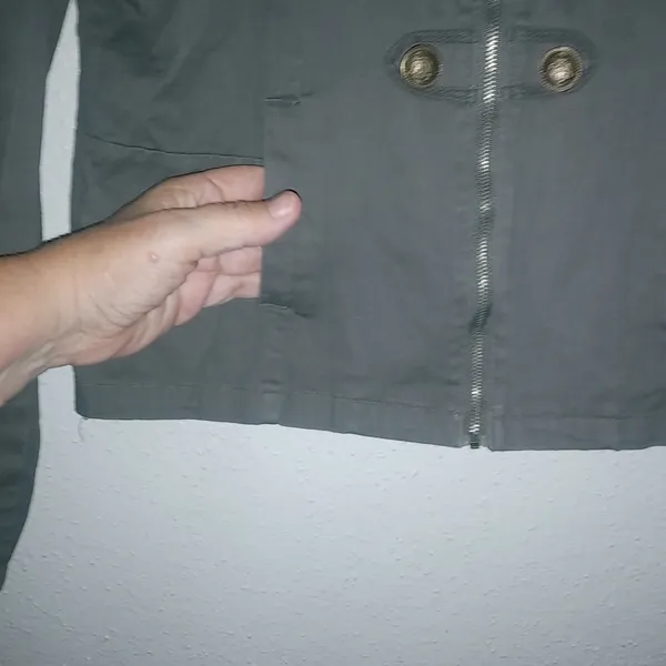 Passport M Cotton Military Army Green Zip Front Shacket Light Jacket - Image 10