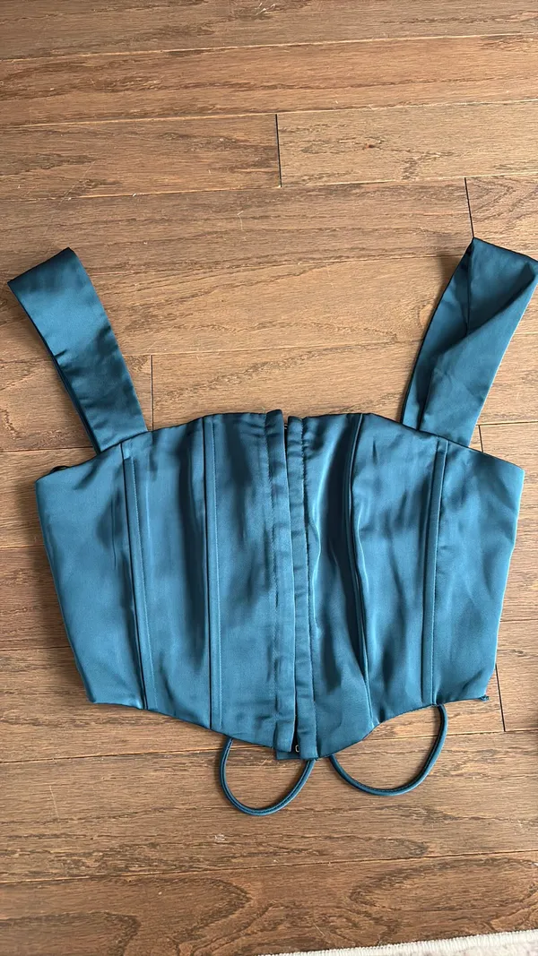 Teal corset top Blue - Image 2