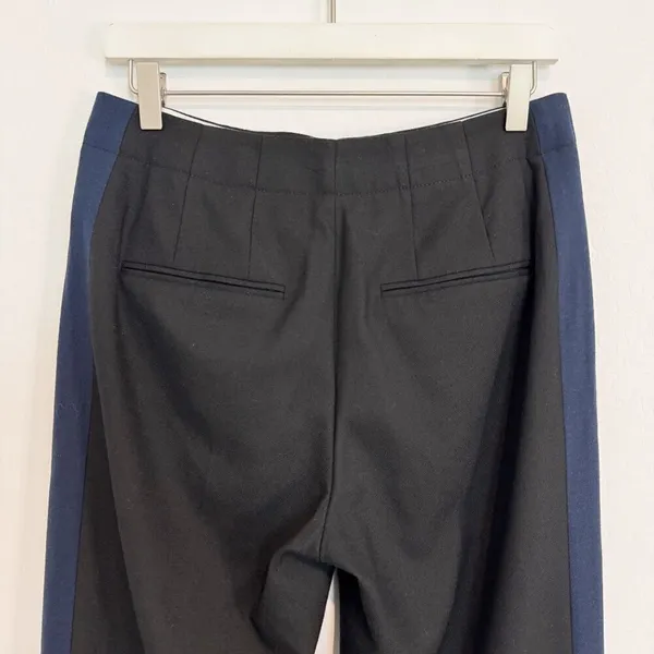Club‎ Monaco Ryanne Pants Size 4 Black Wool Tuxedo Stripe Trouser Dark Academia - Image 9