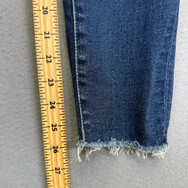 Mother The Stunner Step Fray High Rise Skinny Jeans Dark Wash Size 26 - Image 8