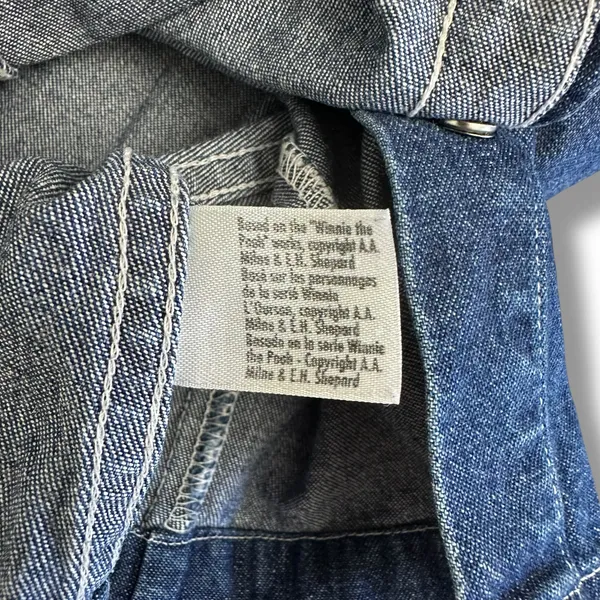 Rare Vintage Disney Store Winnie the Pooh Denim Vest Hunny Bees 90s Y2K‎ L - Image 6