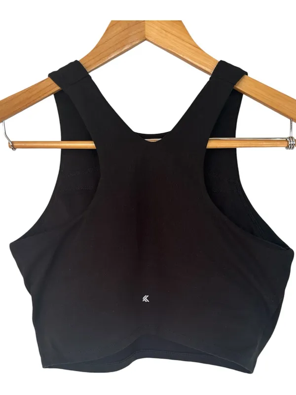Kyodan Black High Neck Cropped Tank Top - Image 3