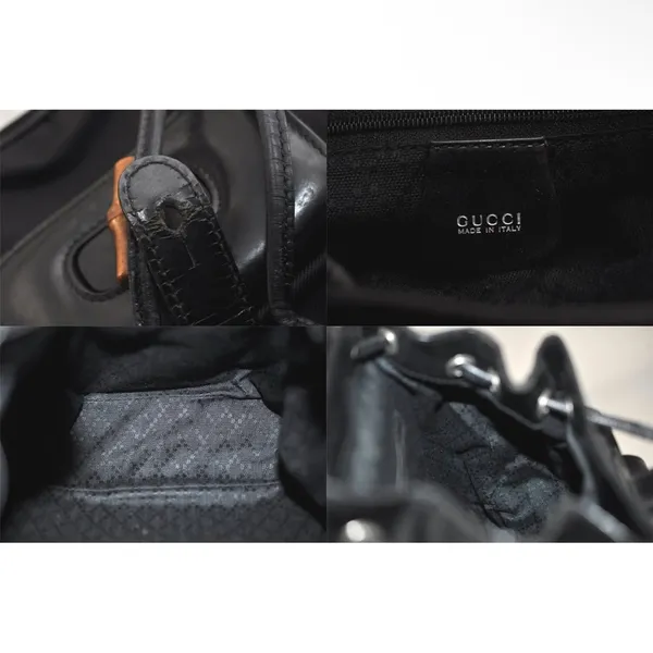 Gucci Black Backpack with Bamboo Handle - Image 9