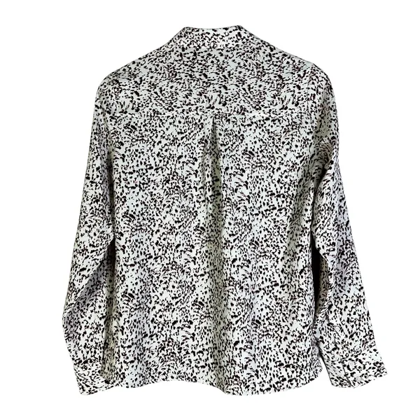 NWT Express Portofino Button Down Top Womens XS White Red Animal Print Career - Image 3